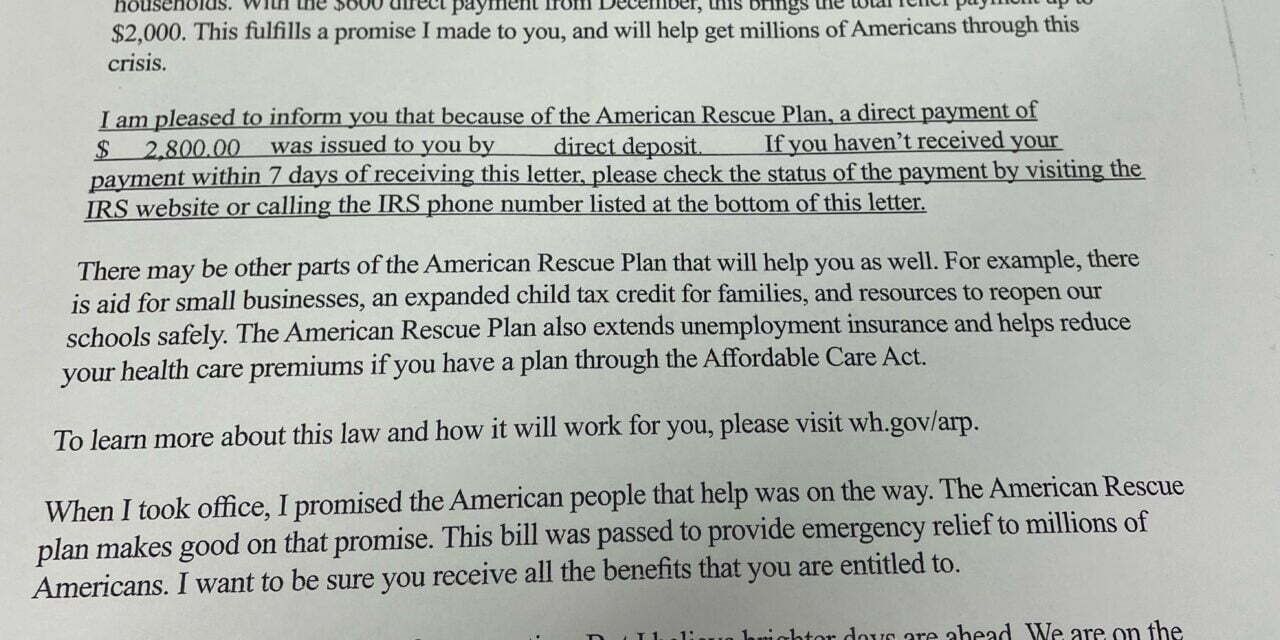 IRS Letter Promotes President Biden