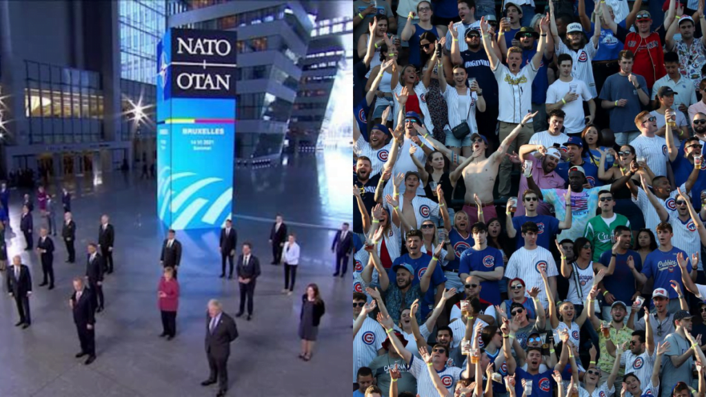 NATO Meeting Vs. Baseball Crowd