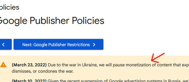 Google: Agree With our Political Opinion on Ukraine – Or Lose your Livelihood