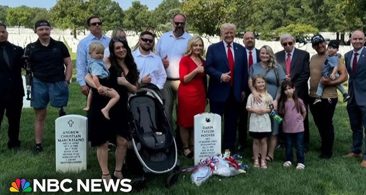 Trump pays respect to fallen soldiers at Arlington Cemetery