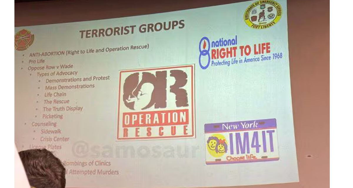 U.S. Military Caught Labeling Pro-Life Groups as Terrorists